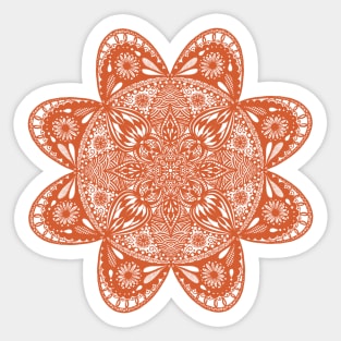 Orange Mandala Art Sticker